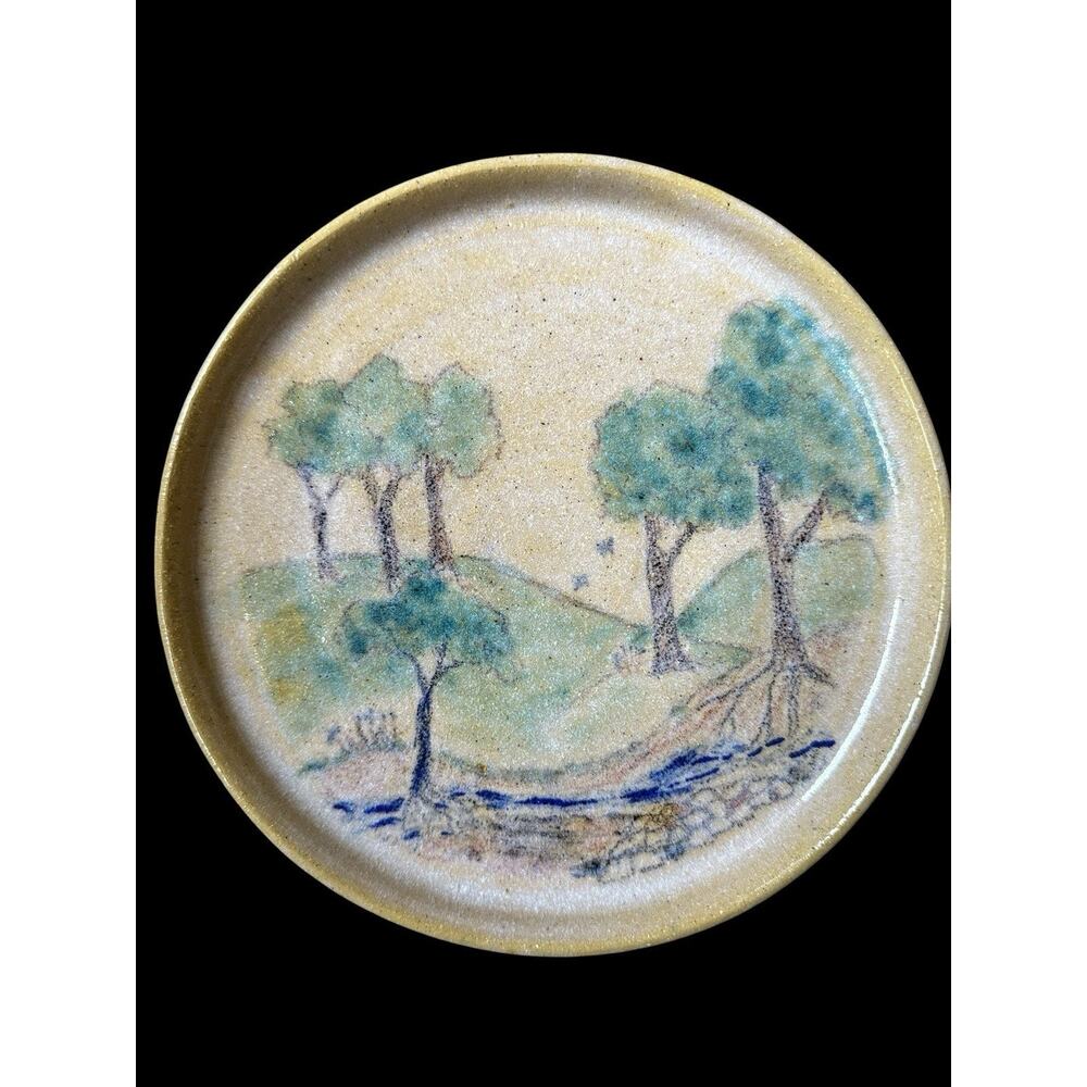 Norma Lathrop Studio Trees Pottery Decorative Plate Signed & Dated 2000 Hawaii - Picture 4 of 13